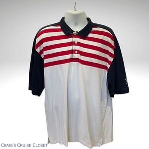 Tommy Hilfiger Red and Blue Polo Shirt Classic Design